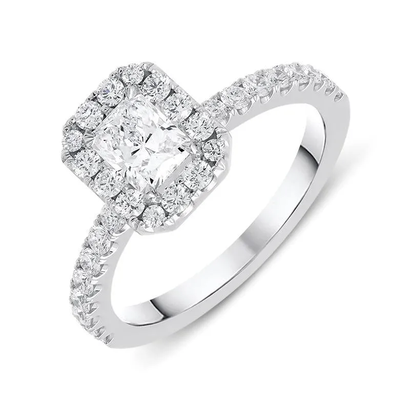 18ct White Gold 1.05ct Diamond Halo Ring