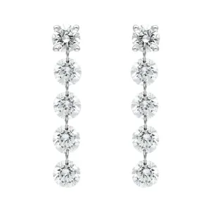 18ct White Gold 1.06ct Diamond Cascading Drop Earrings