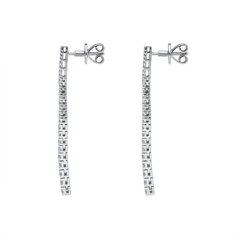 18ct White Gold 1.07ct Diamond Graduating Drop Earrings D