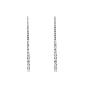 18ct White Gold 1.07ct Diamond Graduating Drop Earrings D