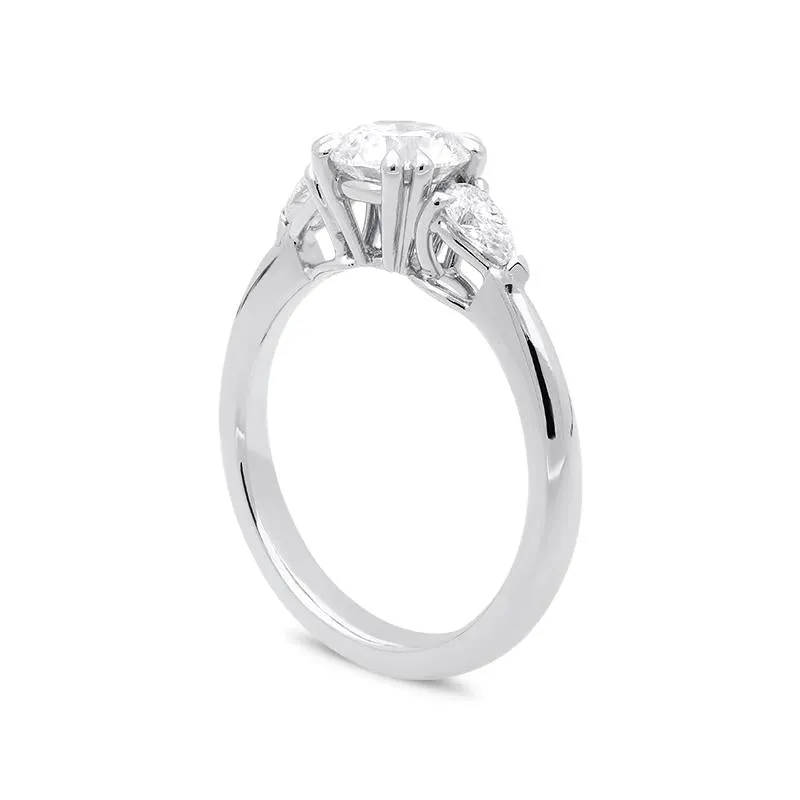 18ct White Gold 1.11ct Diamond Trilogy Ring D