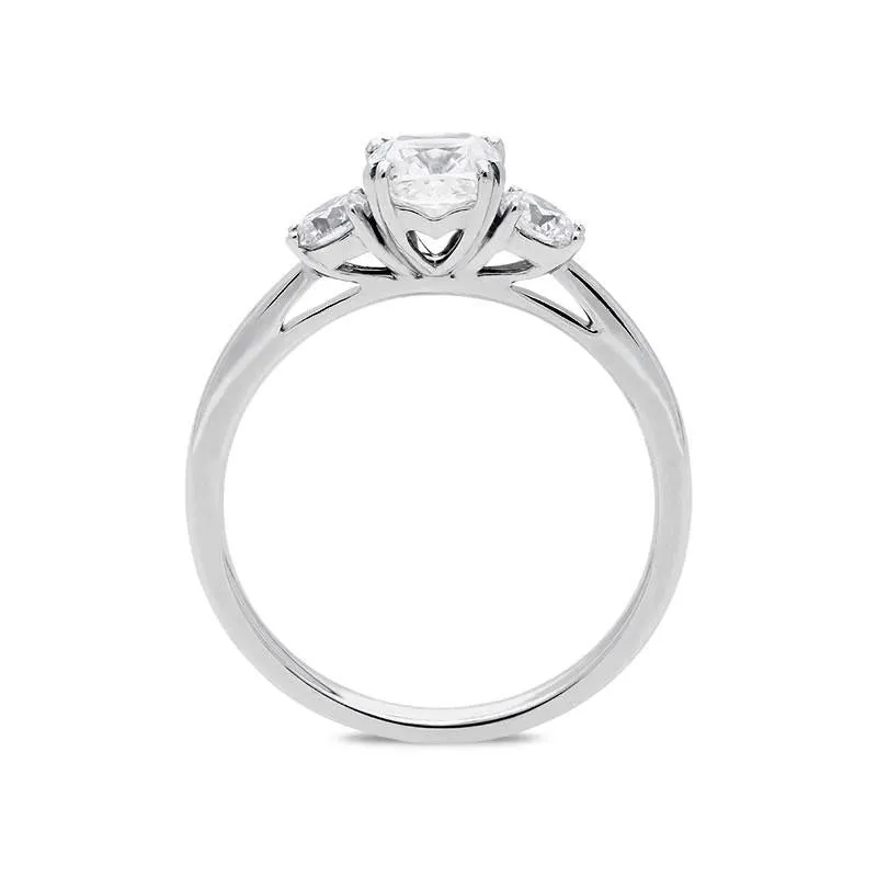 18ct White Gold 1.16ct Diamond Trilogy Ring