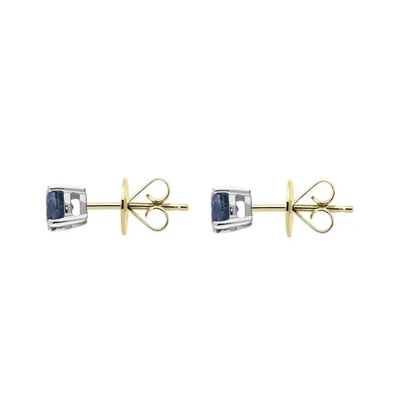 18ct White Gold 1.22ct Sapphire Solitaire Stud Earrings