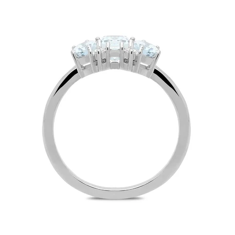 18ct White Gold 1.40ct Aquamarine and Diamond Ring