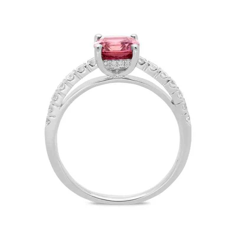 18ct White Gold 1.49ct Pink Sapphire 0.37ct Diamond Ring