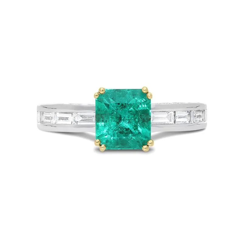 18ct White Gold 1.76ct Emerald Diamond Emerald Cut Ring