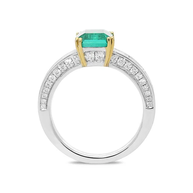 18ct White Gold 1.76ct Emerald Diamond Emerald Cut Ring