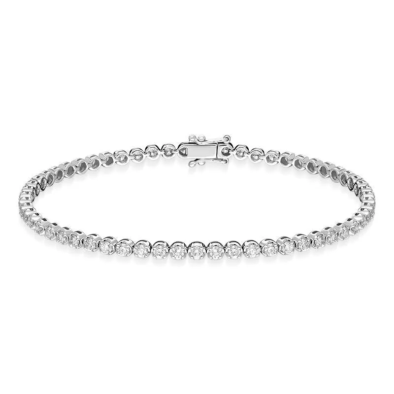 18ct White Gold 2.20ct Diamond Tennis Bracelet