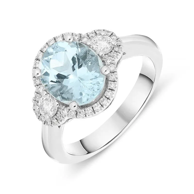 18ct White Gold 2.68ct Aquamarine and Diamond Ring