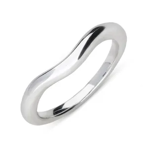 18ct White Gold 3mm Wishbone Wedding Ring D