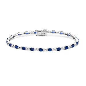 18ct White Gold 4.61ct Sapphire Diamond Bracelet