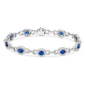 18ct White Gold 5.03ct Sapphire 1.96ct Diamond Bracelet