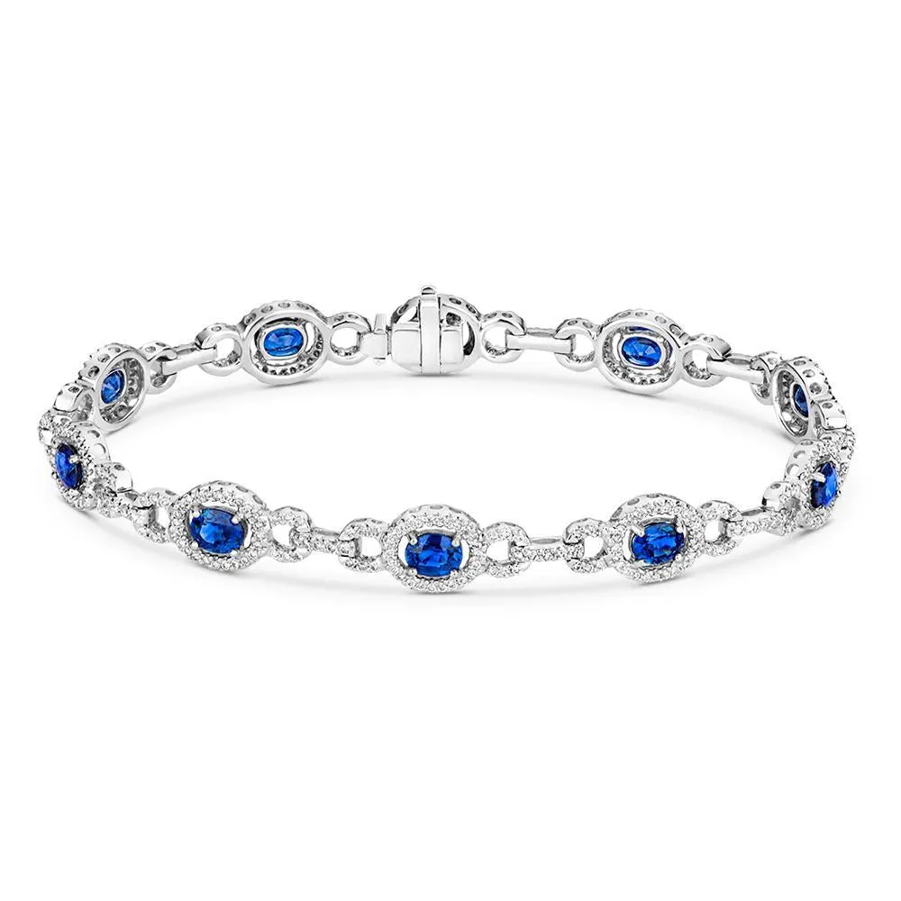 18ct White Gold 5.03ct Sapphire 1.96ct Diamond Bracelet