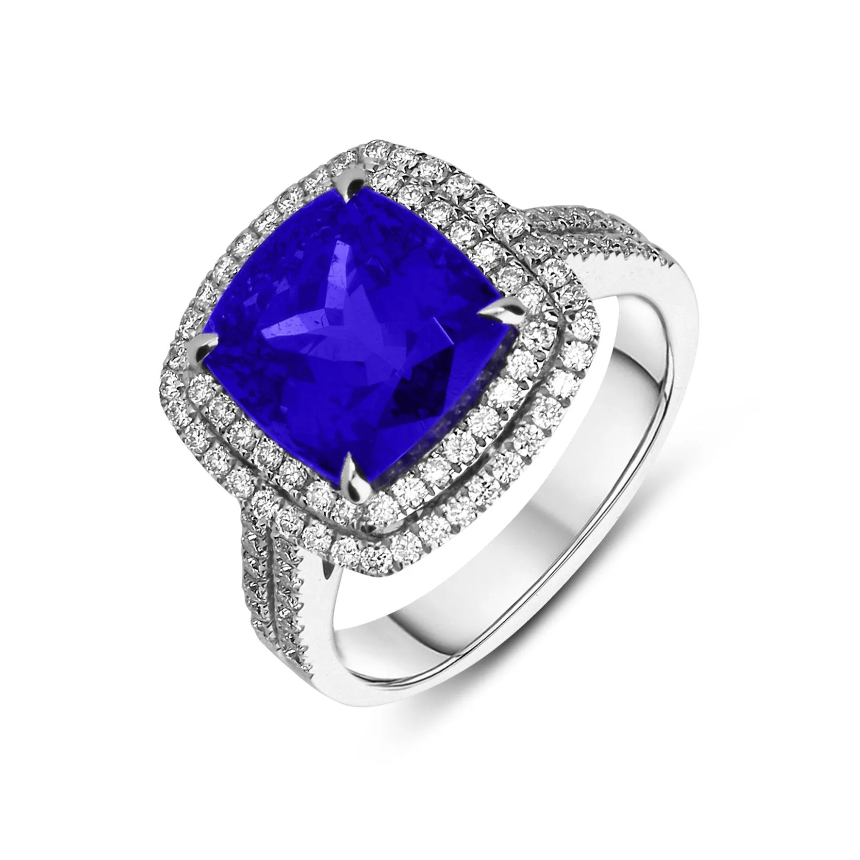 18ct White Gold 6.84ct Tanzanite and Diamond Dress Ring