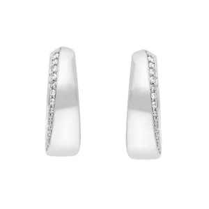 18ct White Gold Diamond 16mm Hoop Earrings