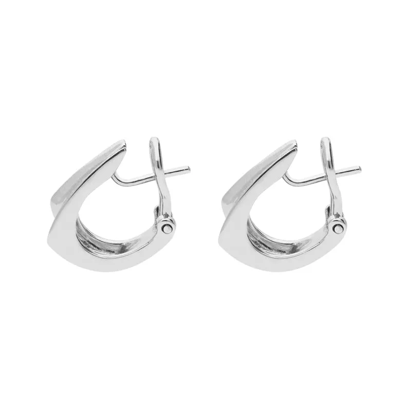 18ct White Gold Diamond Double Hoop Earrings