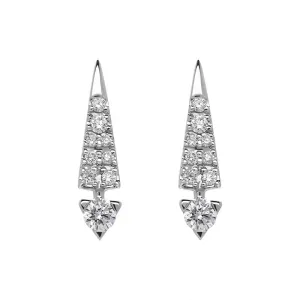 18ct White Gold Diamond Graduated Drop Earrings