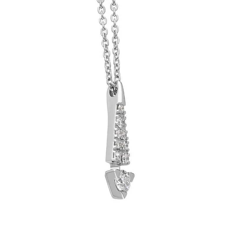 18ct White Gold Diamond Graduated Drop Necklace