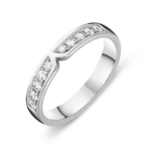 18ct White Gold Diamond Pave Set Wedding Ring