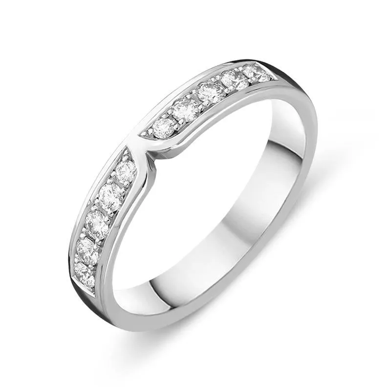 18ct White Gold Diamond Pave Set Wedding Ring