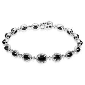 18ct White Gold Whitby Jet 1.78ct Diamond Bracelet