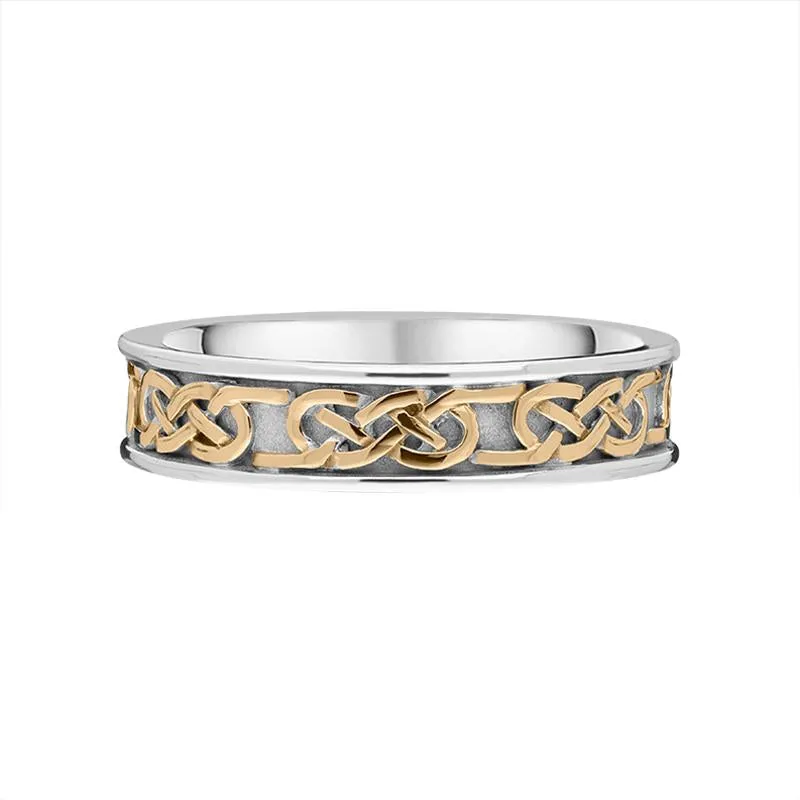 18ct White Rose Gold Celtic Knot Wedding Ring
