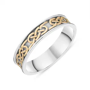 18ct White Rose Gold Celtic Knot Wedding Ring