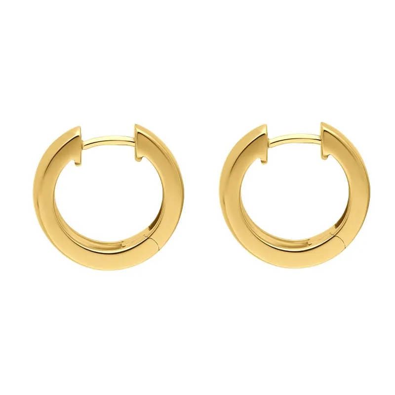 18ct Yellow and White Gold Diamond 16mm Hoop Earrings