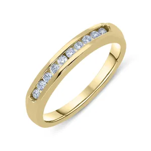18ct Yellow Gold 0.16ct Diamond Channel Set Half Eternity Ring