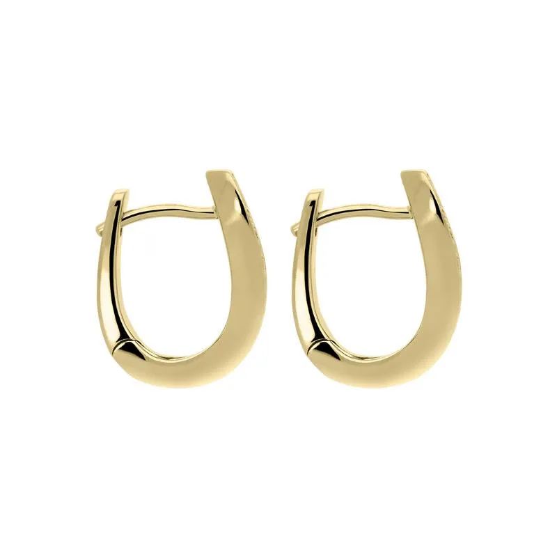 18ct Yellow Gold 0.18ct Diamond Curved Hoop Earrings