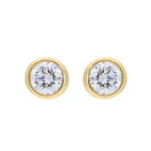 18ct Yellow Gold 0.20ct Diamond Solitaire Round Stud Earrings