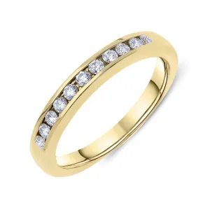 18ct Yellow Gold 0.21ct Diamond Channel Set Half Eternity Ring
