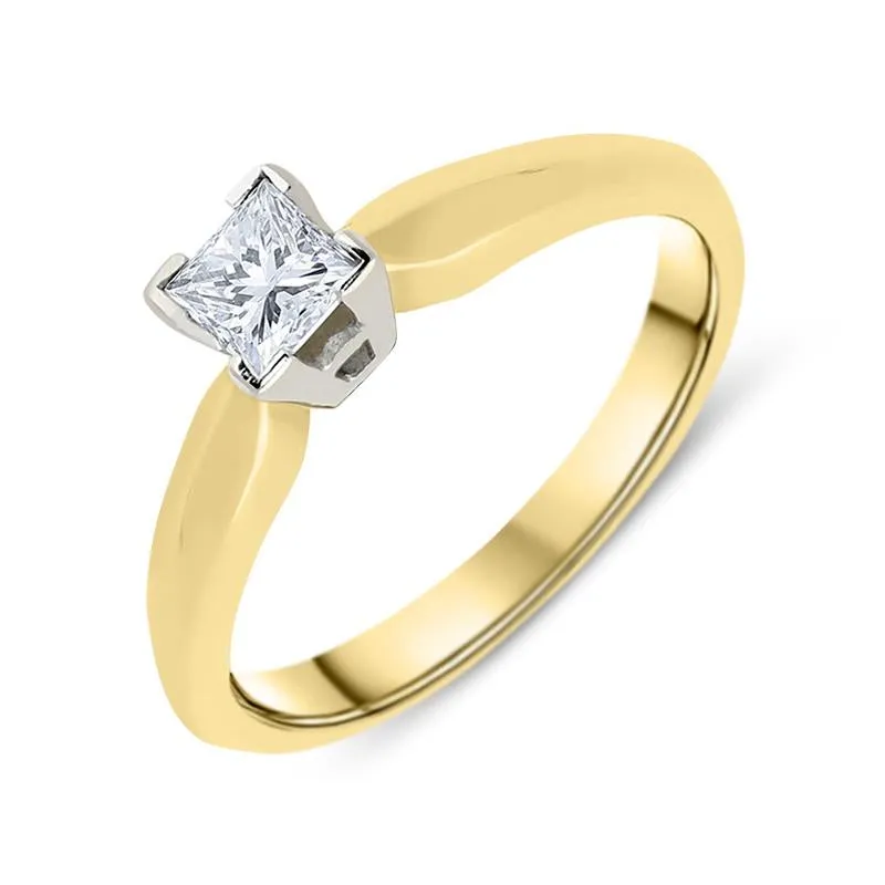 18ct Yellow Gold 0.23ct Diamond Princess Cut Solitaire Ring