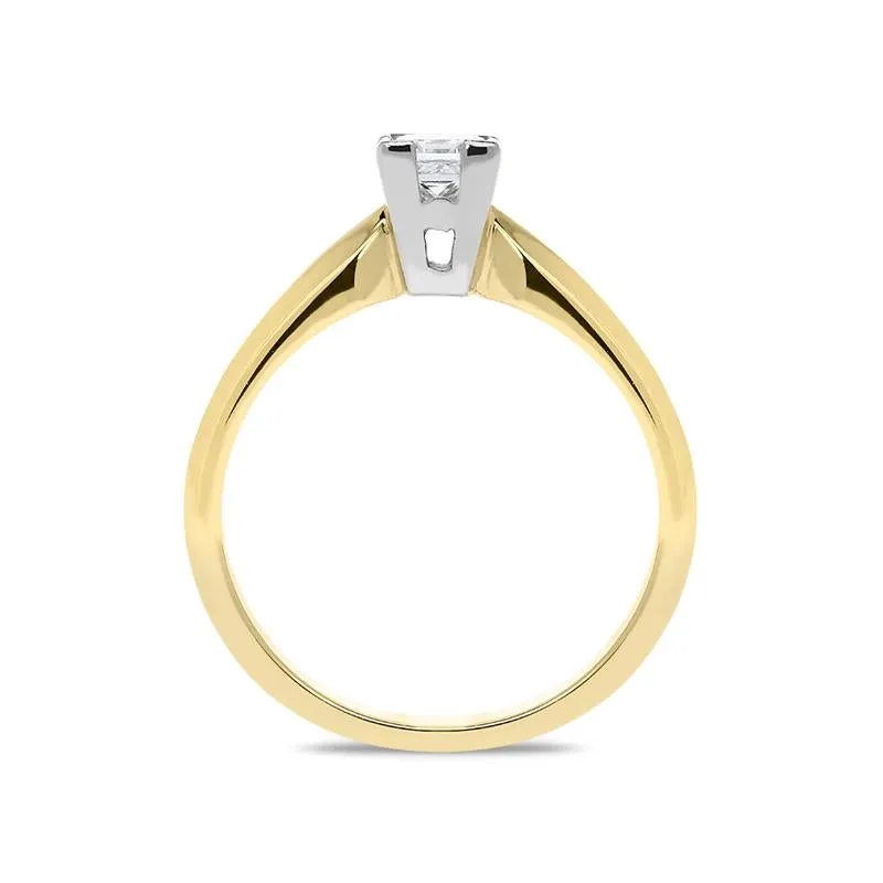 18ct Yellow Gold 0.23ct Diamond Princess Cut Solitaire Ring