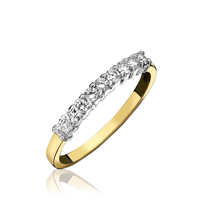 18ct Yellow Gold 0.27ct Diamond Half Eternity Ring