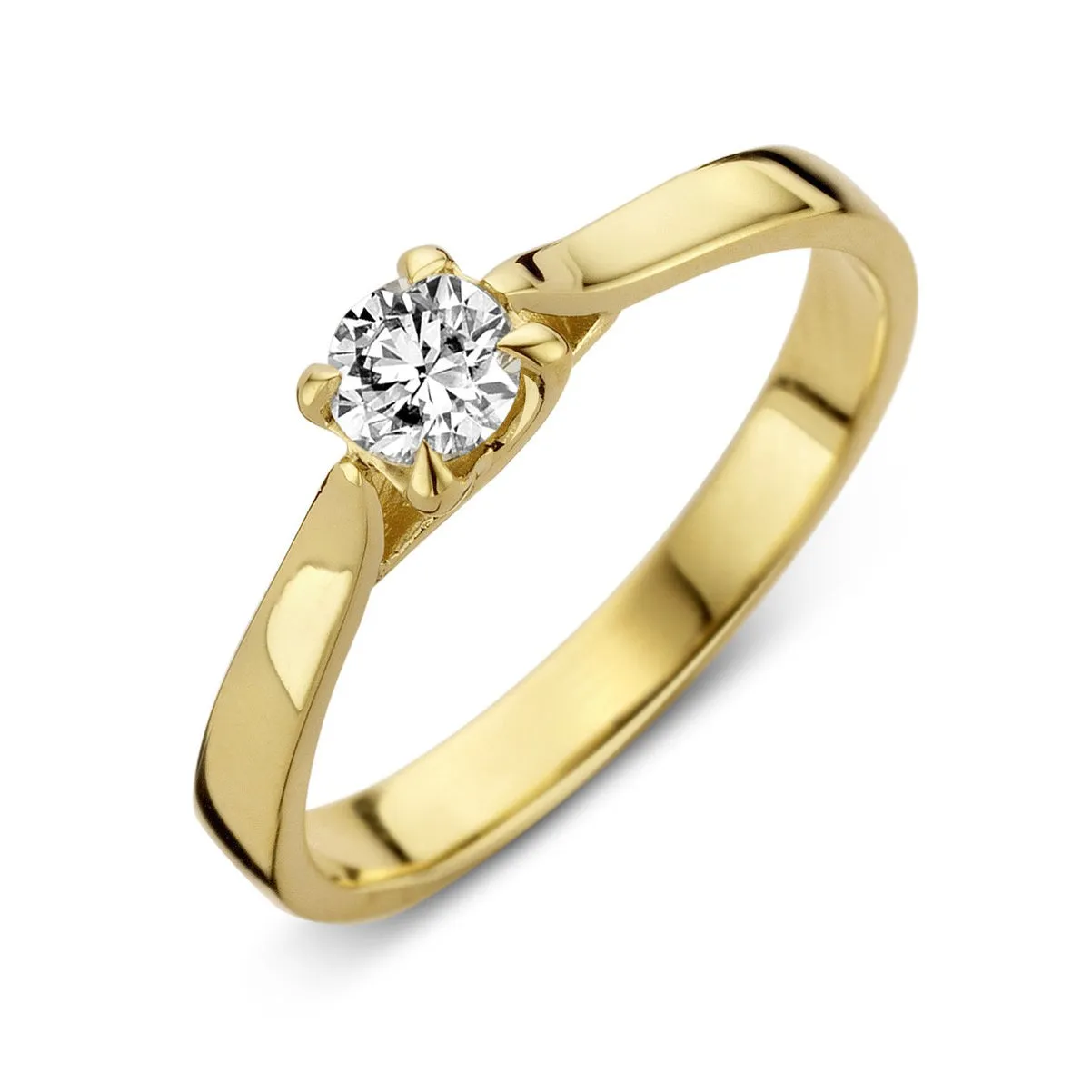 18ct Yellow Gold 0.30ct Diamond Brilliant Cut Solitaire Ring