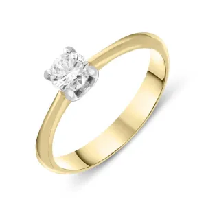 18ct Yellow Gold 0.40ct Diamond Brilliant Cut Solitaire Ring D