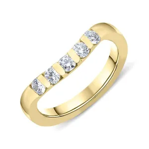 18ct Yellow Gold 0.50ct Diamond Wishbone Wedding Ring D