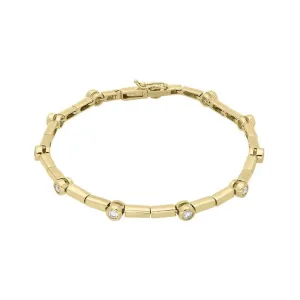 18ct Yellow Gold 0.77ct Diamond Link Bracelet D