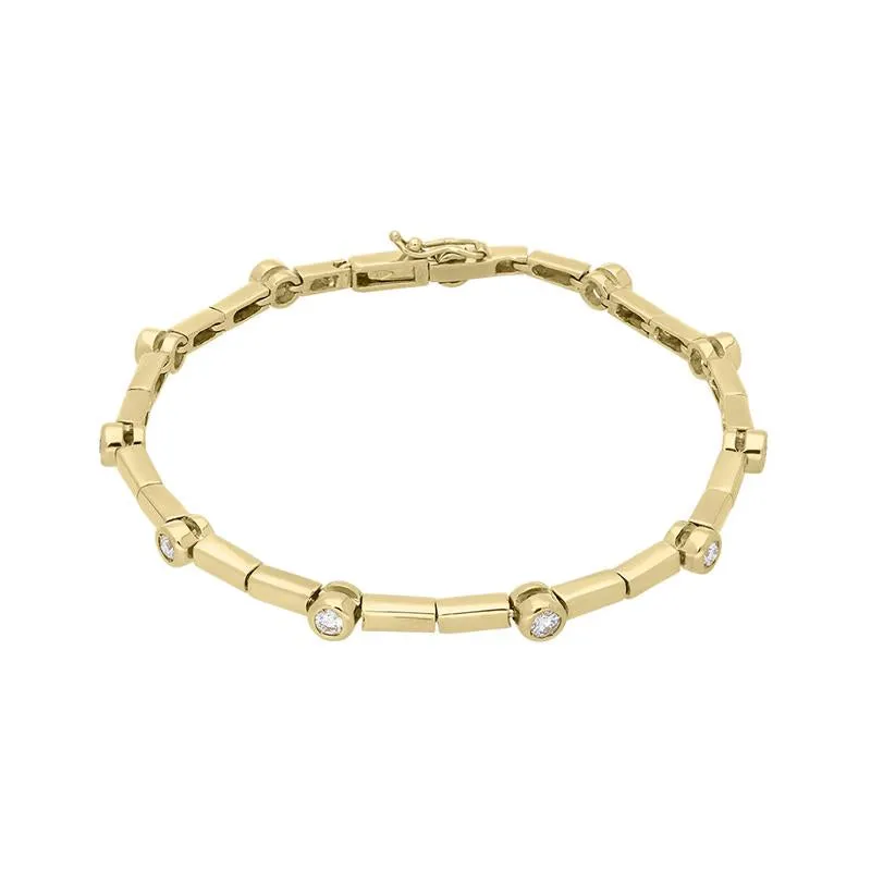 18ct Yellow Gold 0.77ct Diamond Link Bracelet D
