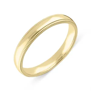18ct Yellow Gold 3mm Light Court Shaped Wedding Ring