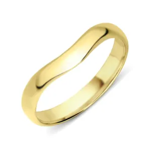 18ct Yellow Gold 3mm Wishbone Wedding Ring