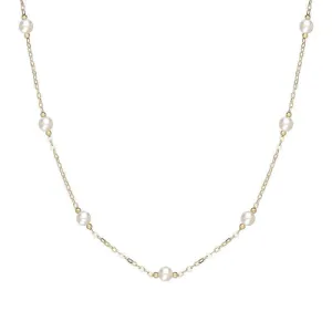 18ct Yellow Gold 5mm White Pearl Necklace