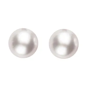 18ct Yellow Gold 8mm White Pearl Stud Earrings