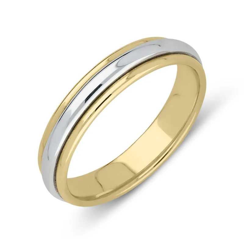 18ct Yellow Gold Bi-Colour Wedding Ring