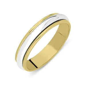 18ct Yellow Gold Bi-Colour Wedding Ring