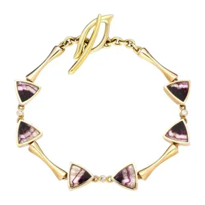 18ct Yellow Gold Blue John 0.03ct Diamond Bracelet D
