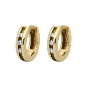 18ct Yellow Gold Diamond Brilliant Cut Hoop Earrings D
