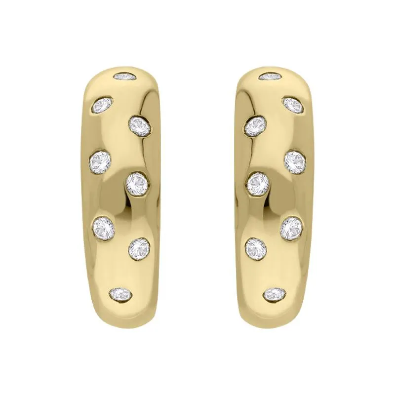 18ct Yellow Gold Diamond Hoop Earrings