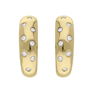 18ct Yellow Gold Diamond Hoop Earrings